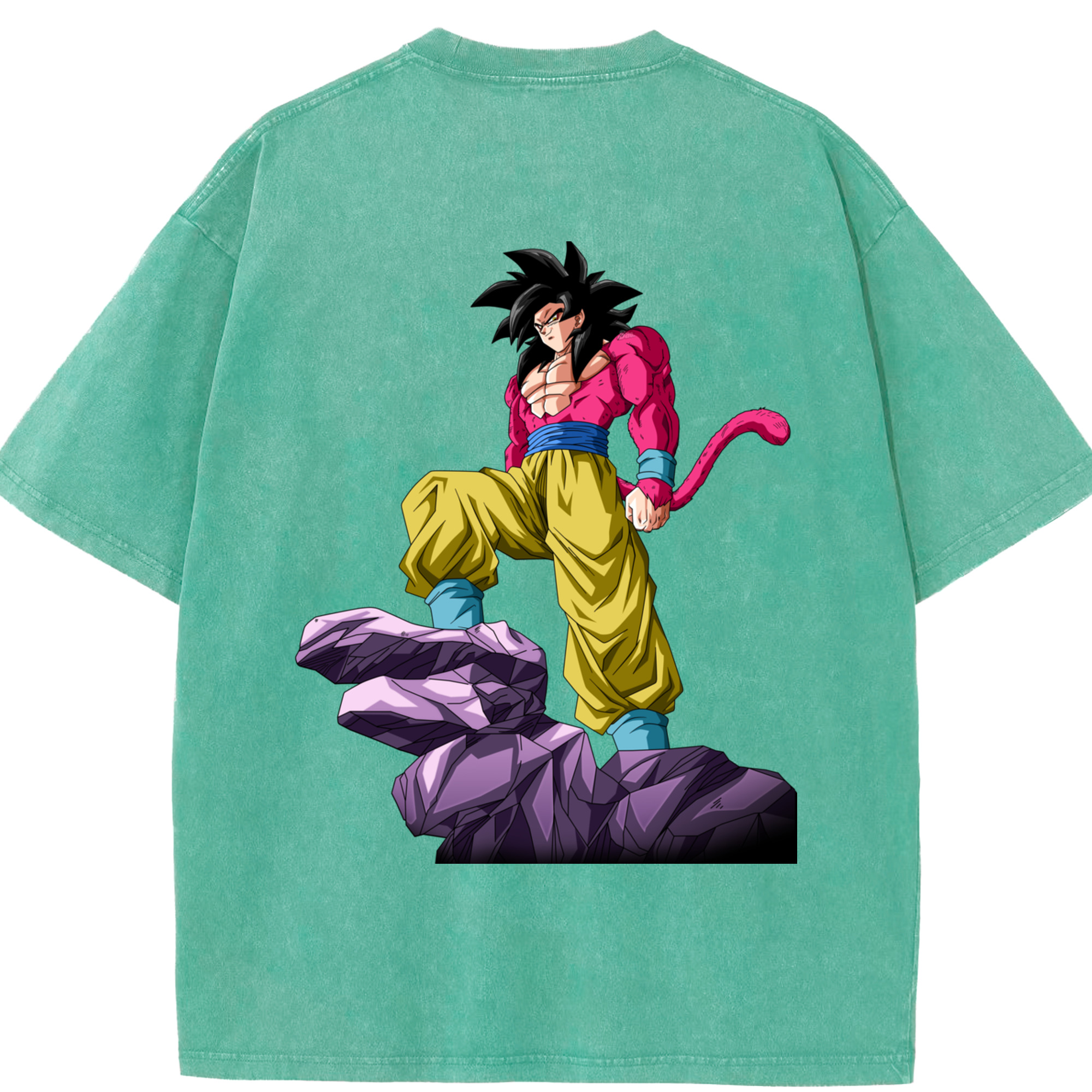（画像用） ドラゴンボール 孫悟空（そん ごくう）Son Goku カカロット DRAGON BALL Kakarotto 綿100% ヴィンテージ風 半袖Tシャツ（背面プリント）